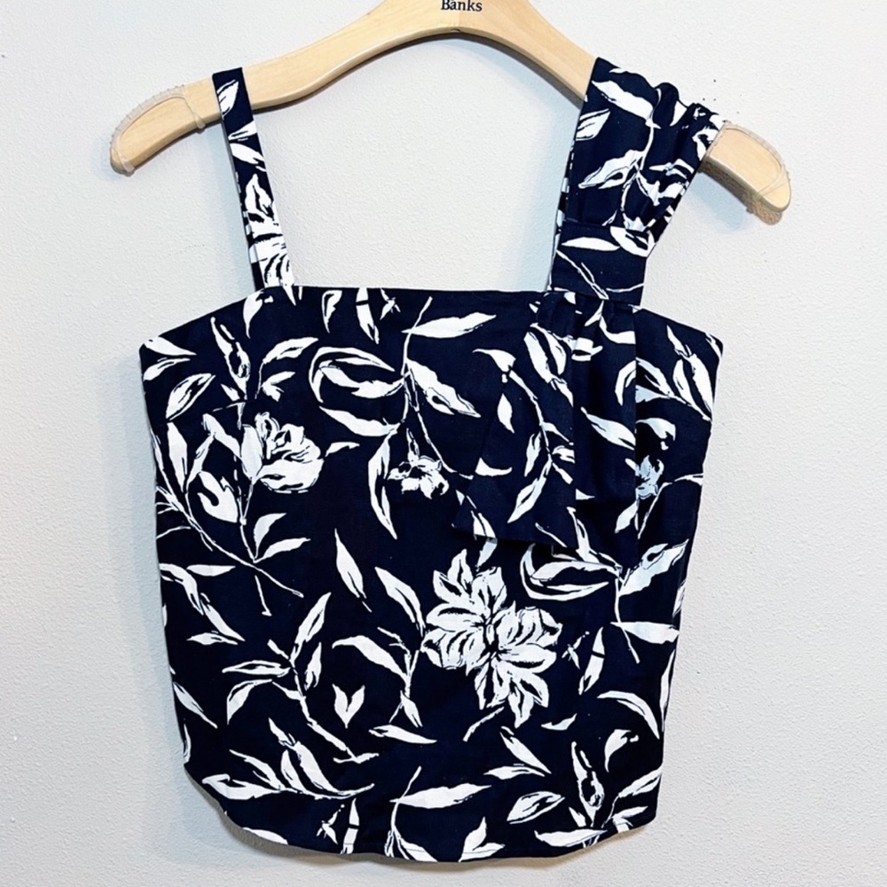 Anthropologie Maeve NWT Navy Sleeveless Linen Top Size Small S